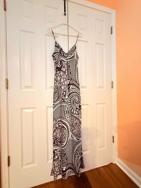 Marciano Black & White Printed Maxi Slip Dress